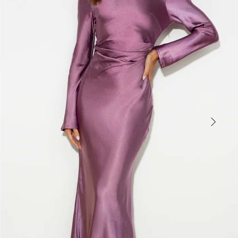 Hello Molly Lavender Satin Maxi Dress